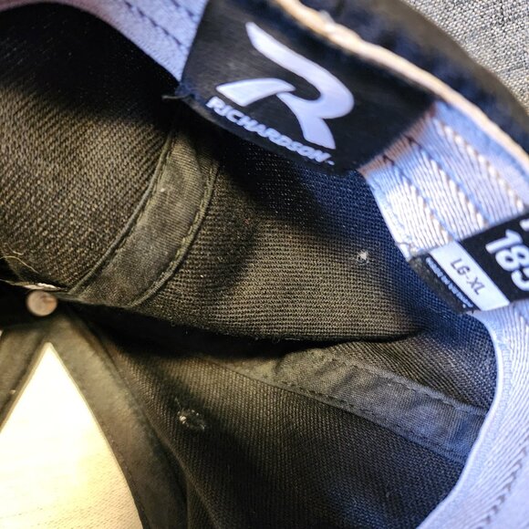 Richardson Pro 185 L-XL Black Embroidered Wells Custom Baseball Cap - Picture 7 of 8